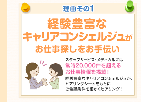 理由その1 経験豊富なコーディネーターがお仕事探しをお手伝い